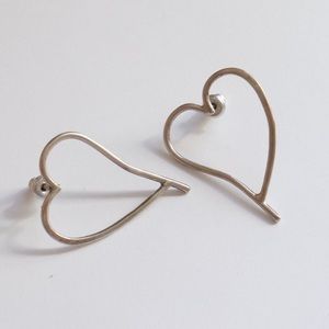 Sterling Silver Heart Shaped Handmade Earrings